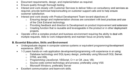 Job Description click commerce